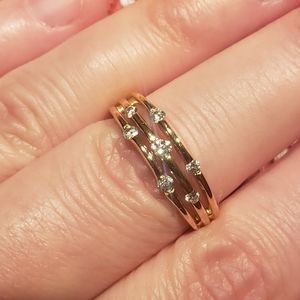 14k gold diamond ring. Zales.